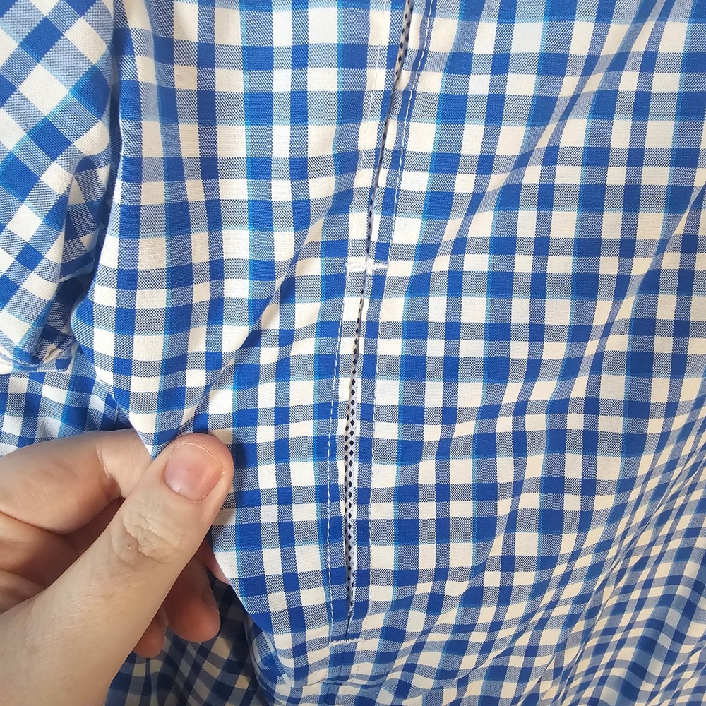 Jack Wolfskin Womens Blue White Gingham Check Short‎ Sleeve Button Up Shirt Top - Picture 10 of 10